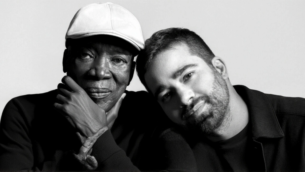 Milton Nascimento estreia campanha de moda com filho adotivo Augusto